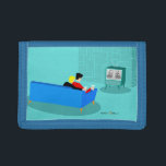 Retro Gay Couple tittar på TV Photo Wallet<br><div class="desc">Det här Retro Gay-exemplet tittar på TV-designen är helt enkelt fantastiskt! 1960-talets minimalistiska konsthantverk i stil har ett mysigt pars baksida och klipper deras favoritprogram för svart och vit television. Det sofistikerade,  turkos- och tealrummet har en framskjuten vägg. Den välklädda manar håller martinis. Skål för perfekten kväll!</div>