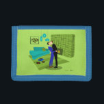 Retro Gay par i Kärlek fotoplånbok<br><div class="desc">Det här Retro Gay Couple i Kärlek-konstruktionen är en perfekt blandning av passion och kitsch. 1960-talets minimalistiska konstdesign i stil har ett attraktivt homosexuellt par som kysses i mitten på deras oklanderligt dekorerade tidskapshuvud. Ljuset, den gröna tegelstenen, är en stämning för de välodlade herrarna, eftersom vändbordet spelar en romantisk sång...</div>