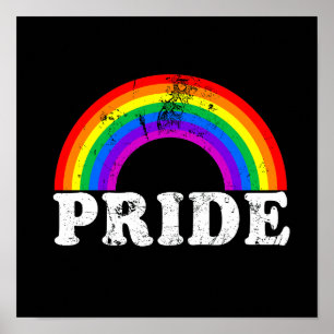 Retro Gay pride Rainbow Flagga HGBTQ Månadsfestiva Poster