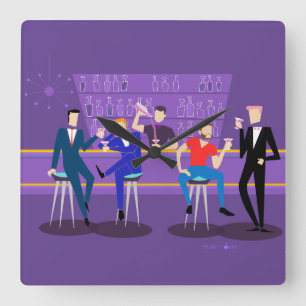 Retro Gay Pub Acrylic Wall Clock Fyrkantig Klocka