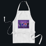 Retro Gay Pub Apron Förkläde<br><div class="desc">Den här Retro Gay Pub Apron-konstruktionen är lila, kitschy, och fullkomligt fantastisk! Sitta i mitten av århundradet har moderna barstooler, dricker sin roligt, rosa drycker, dessa dapperherrar har en gay-tid. Den rosa bartenen har redan vunnit nästa runda. Ljushetterna från atomvätska i flaskor går längs väggen och ljusfixturen i vintage 1960...</div>