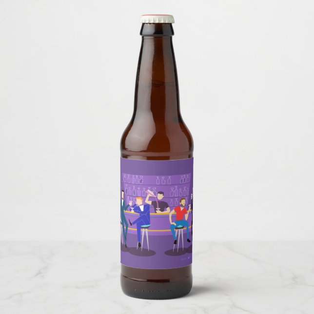 Retro Gay Pub Beer Flaska-etikett Ölflaska Etikett (Framsida)