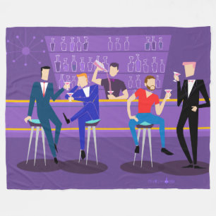Retro Gay Pub Fleece Blanket