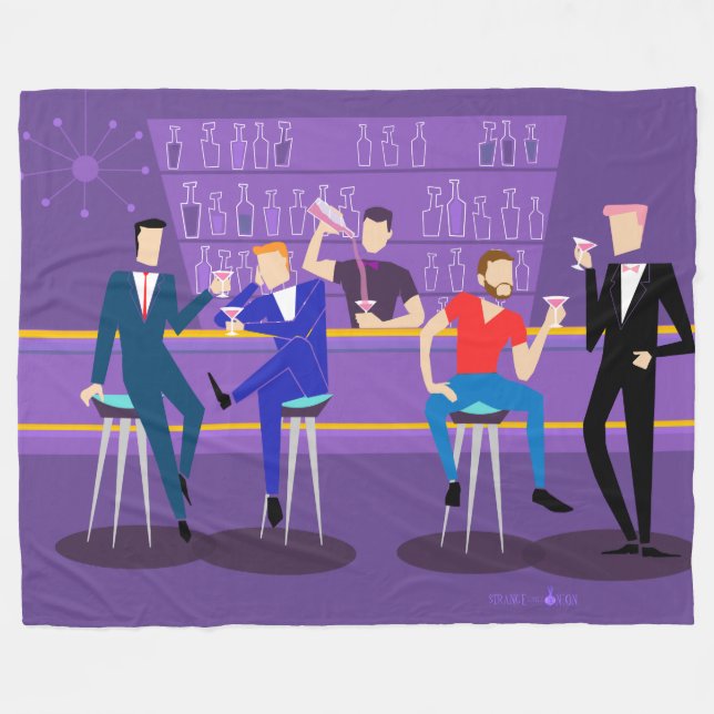 Retro Gay Pub Fleece Blanket (Framsidan (Horisontell))