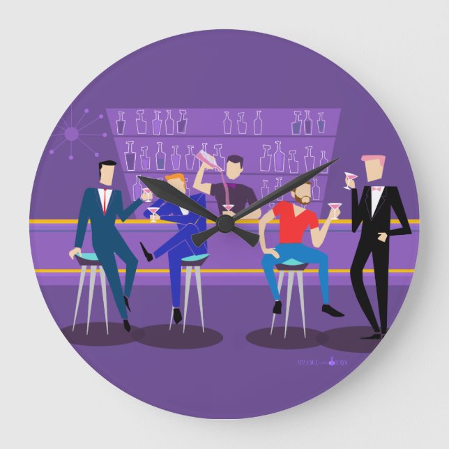 Retro Gay Pub Runt väggklocka för akryl (Framsida)