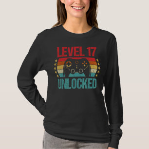 Retro Geburtstag Spieler Stufe 17 Freigeschaltet V T Shirt