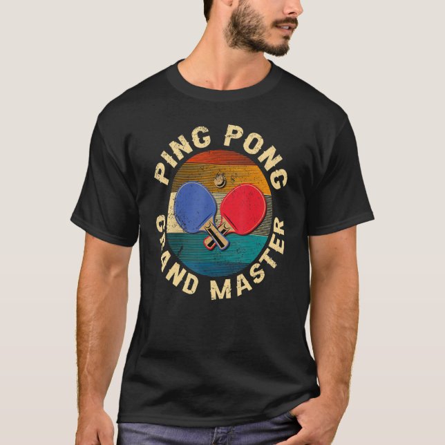 Retro Gekreuzte Ping Pong Schläger Ping Pong Grand T Shirt (Framsida)