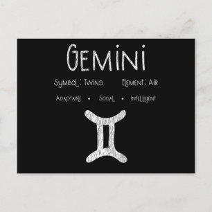 Retro Gemini Stjärntecken Present för Astrologi-en Vykort