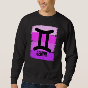 Retro Gemini Womens Zodiac Symbol Astrology Vintag Lång Ärmad Tröja