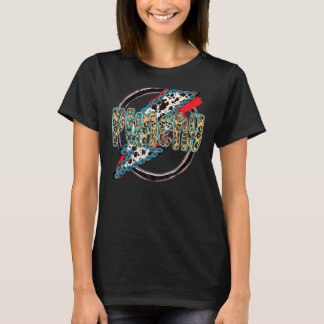 Retro Gemstone Punchy Cowhide Lightning Bolt Weste T Shirt
