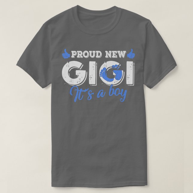 Retro Gender Reveal Proud New Gigi Det är en pojke T Shirt (Design framsida)