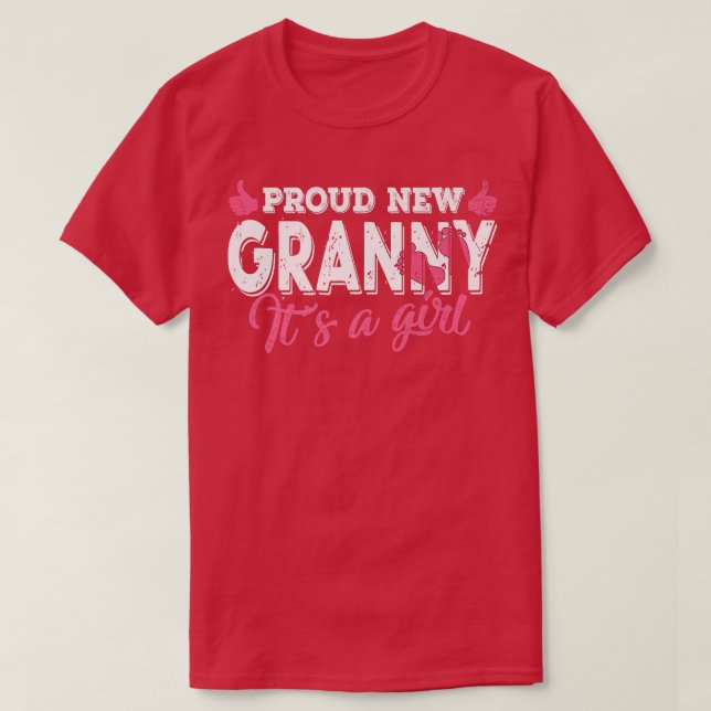 Retro Gender Reveal Proud New Granny Det är en fli T Shirt (Design framsida)