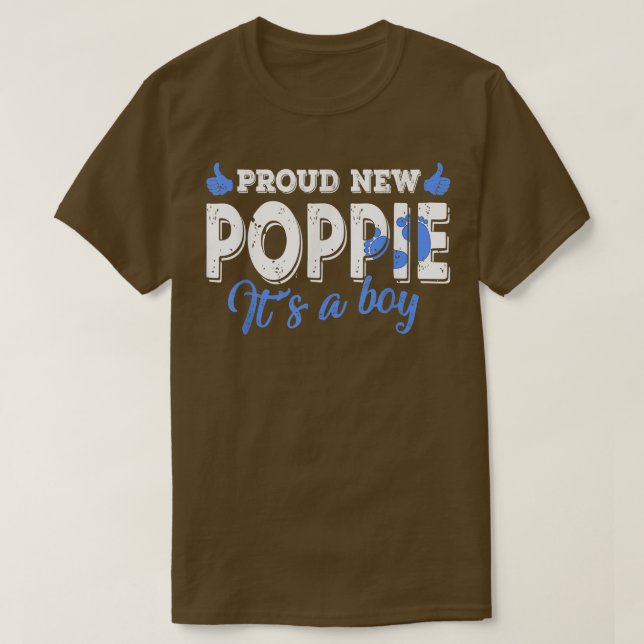 Retro Gender Reveal Proud New Poppie Det är en poj T Shirt (Design framsida)