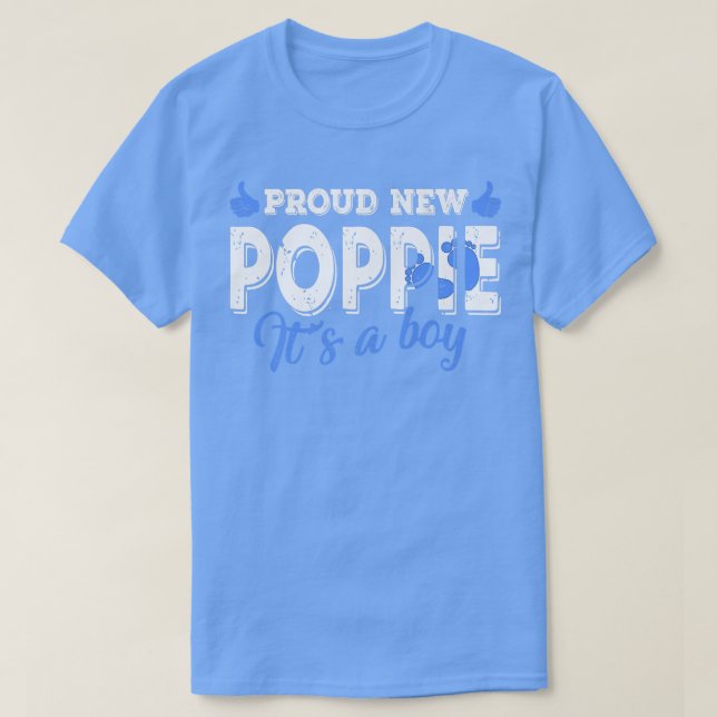 Retro Gender Reveal Proud New Poppie Det är en poj T Shirt (Design framsida)