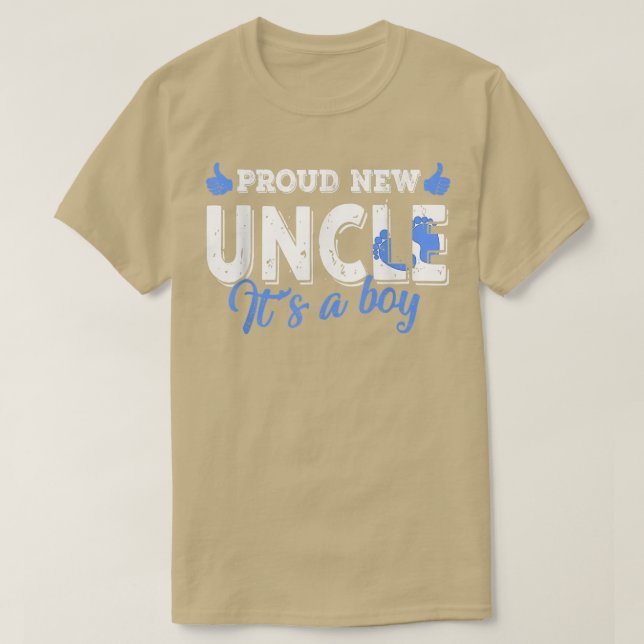 Retro Gender Reveal Proud New Uncle It's A Boy  T Shirt (Design framsida)