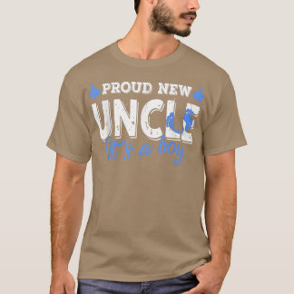 Retro Gender Reveal Proud New Uncle It's A Boy  T Shirt