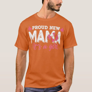 Retro Gender Reveal stolt ny Mamma Det är en flick T Shirt