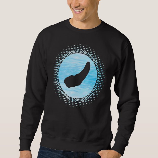 Retro Geoduck Sayed Saltwater Gooey Clam Lång Ärmad Tröja (Framsida)