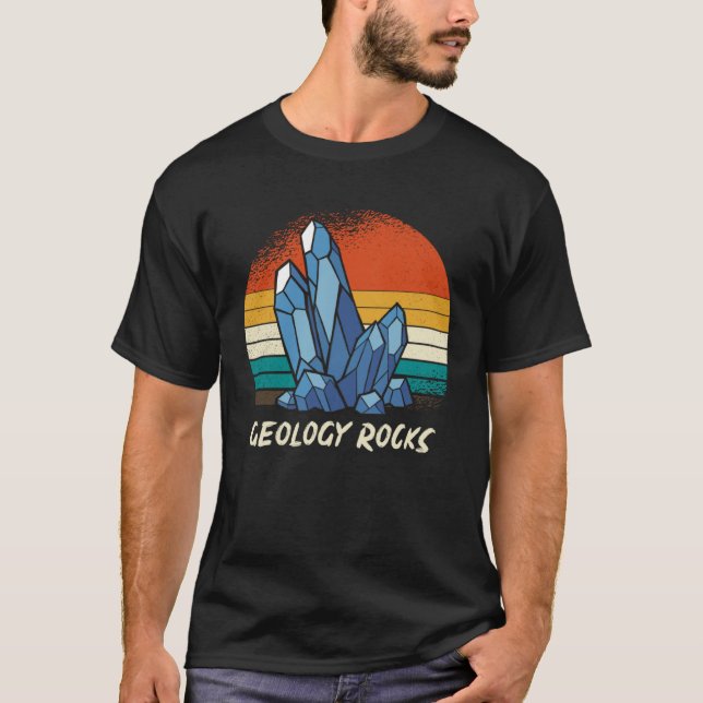 Retro Geology Rocks T Shirt (Framsida)