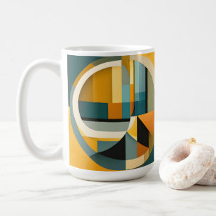Retro Geometric Abstraction Circles and Rectangric Kaffemugg