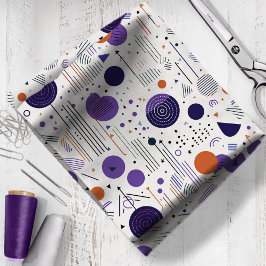 Retro Geometric Abstrakt Pat3 Lila Orange ID1067 Tyg