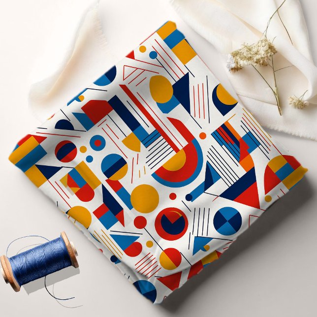 Retro Geometric Abstrakt Pat#11 Navy Guld ID1067 Tyg (Skapare uppladdad)