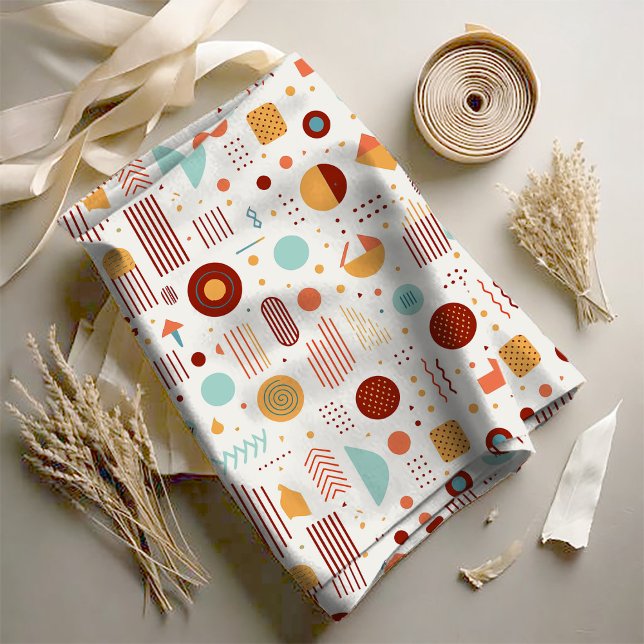 Retro Geometric Abstrakt Pat#5 Brick Guld ID1067 Tyg (Skapare uppladdad)