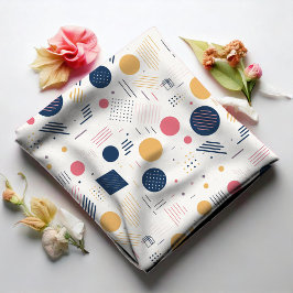 Retro Geometric Abstrakt Pat#6 Navy Ro ID1067 Tyg