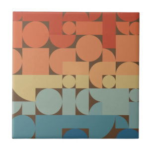 Retro Geometric Art 70s Stil Kakelplatta