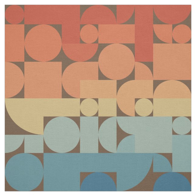 Retro Geometric Art 70s Stil Tyg (Provkarta)
