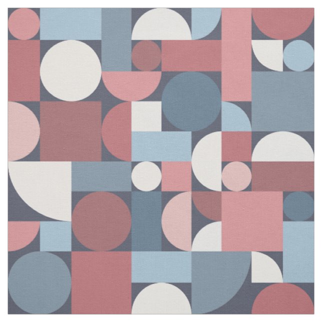 Retro Geometric Art Americana Tyg (Provkarta)