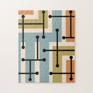 Retro Geometric Art Maze 1970 s Retro Pussel