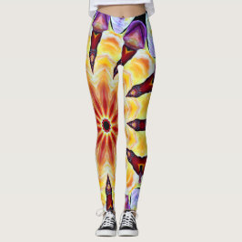 Retro Geometric Artdeco Vibrant Färg Leggings