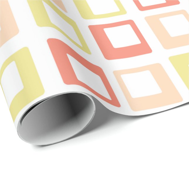 Retro Geometric Artistic Abstrakt Mönster #18 Presentpapper (Rullad Hörn)
