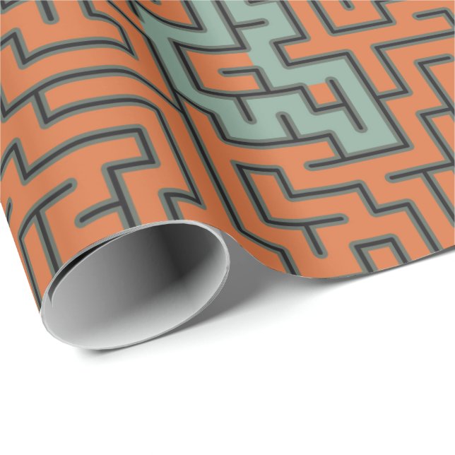 Retro Geometric Artistic Abstrakt Mönster #30 Presentpapper (Rullad Hörn)