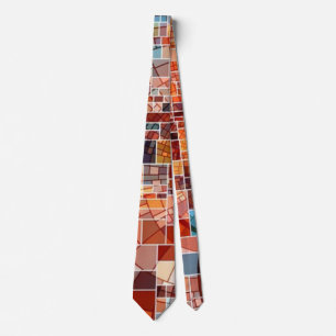 "Retro Geometric Block" Manar med blandad färgstar Slips