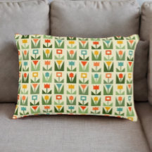 Retro Geometric Blommigt Dekorativ kudde