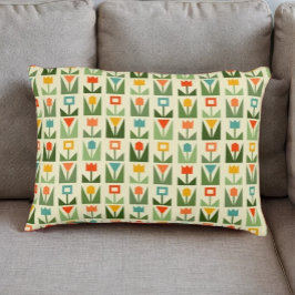 Retro Geometric Blommigt Dekorativ kudde