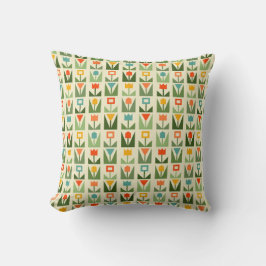 Retro Geometric Blommigt Dekorativ kudde