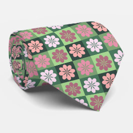 Retro Geometric Blommönster Neck Tie Slips
