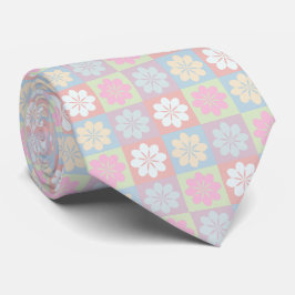 Retro Geometric Blommönster Neck Tie Slips
