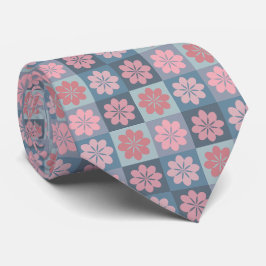 Retro Geometric Blommönster Neck Tie Slips