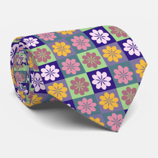 Retro Geometric Blommönster Neck Tie Slips