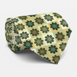 Retro Geometric Blommönster Neck Tie Slips