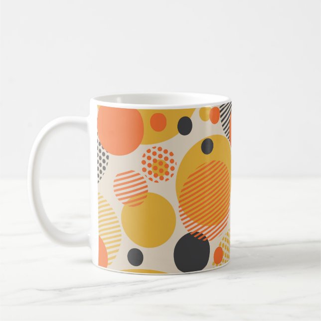 Retro Geometric Circles: 60 s Vintage Kaffemugg (Vänster)