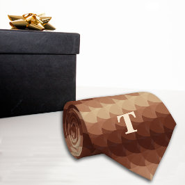 Retro Geometric Circles Brown Monogram Slips