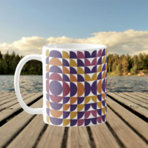 Retro Geometric Circles Classic Mugg   mitten av å