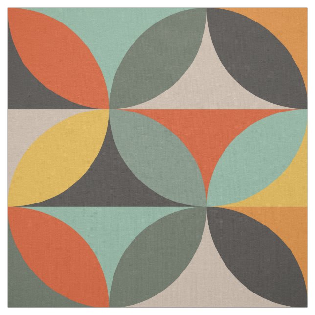 Retro Geometric Circles Tyg (Provkarta)