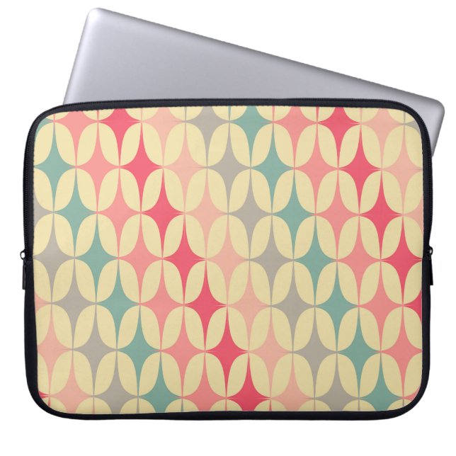 Retro Geometric: Diagonal Vintage Mönster. Laptop Fodral (Framsidan)