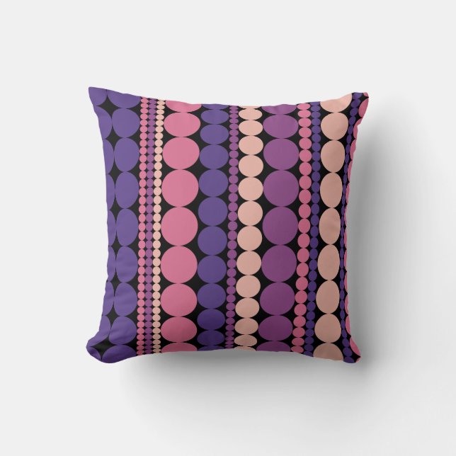 Retro Geometric Doted Rand Kudde (Framsida)